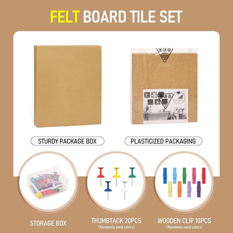 Facilife Cork Board Tiles - 4 Packs Adhesive Corkboards for Wall, Small Cork Board Squares Decorative for Office, School & Home - Image 3